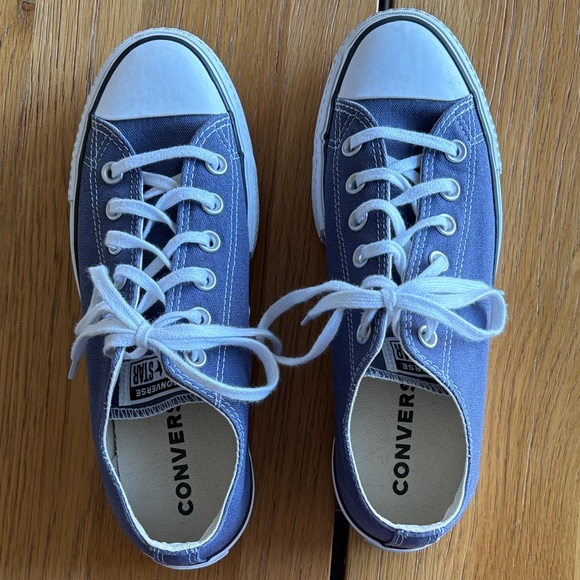 Converse Classic Blue and White Platform Sneakers - Picture 2 of 8